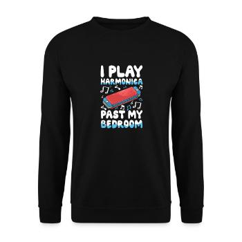 Ich Spiele Mundharmonika Jenseits Meines - Unisex Pullover - Schwarz - Vorne - Alina (178cm) & Michal (187cm)