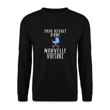 Dad Gift Future Dad - New Dad Car - Unisex Sweatshirt - black - Front - Alina (178cm) & Michal (187cm)