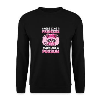Drôle mignon raton laveur sauvage Mème - Sweat-shirt Unisexe - noir - Devant - Alina (178cm) & Michal (187cm)