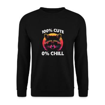 Drôle mignon raton laveur sauvage Mème - Sweat-shirt Unisexe - noir - Devant - Alina (178cm) & Michal (187cm)