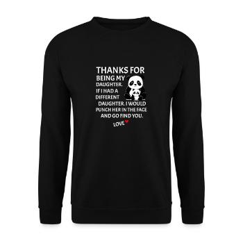Merci d’être ma fille, père-fille - Sweat-shirt Unisexe - noir - Devant - Alina (178cm) & Michal (187cm)