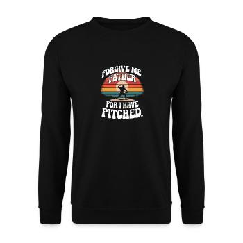 Forgive Me Father Baseball Pitcher Flame Design - Unisex Sweatshirt - black - Front - Alina (178cm) & Michal (187cm)