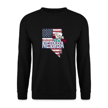 Nevada United States Retro Vintage Souvenir - Unisex Sweatshirt - black - Front - Alina (178cm) & Michal (187cm)