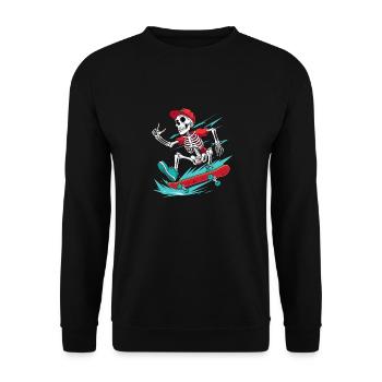 Skateboarder Skeleton, Skateboarder - Unisex Sweatshirt - black - Front - Alina (178cm) & Michal (187cm)