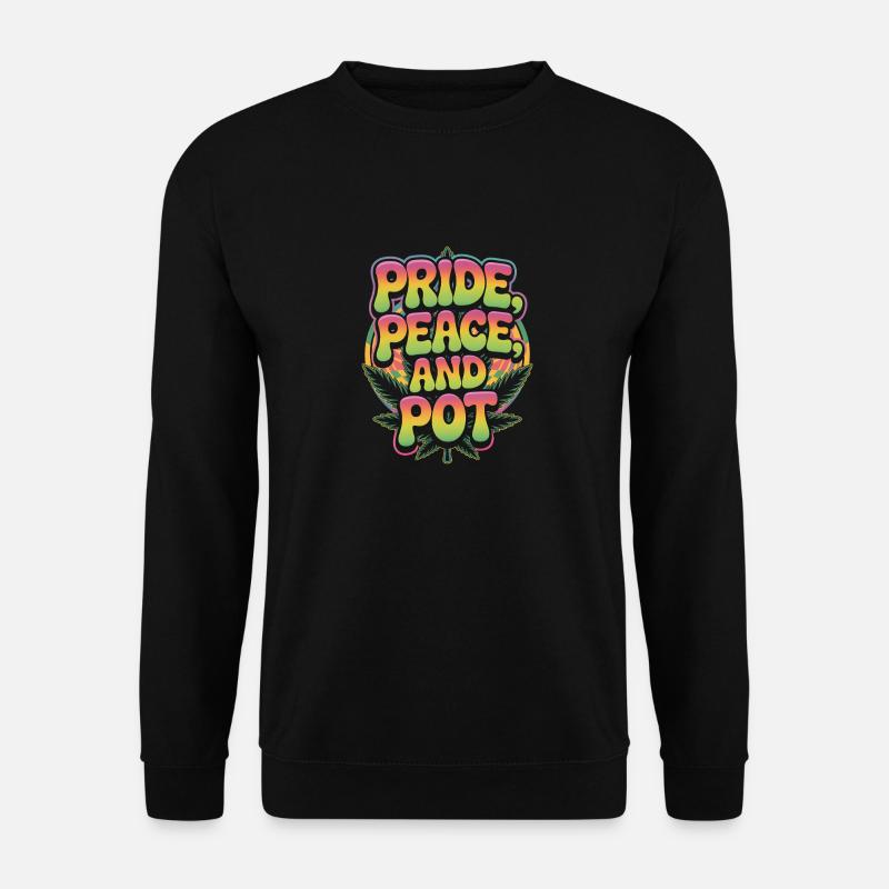 Pride Peace and Pot - Unisex Sweatshirt - black