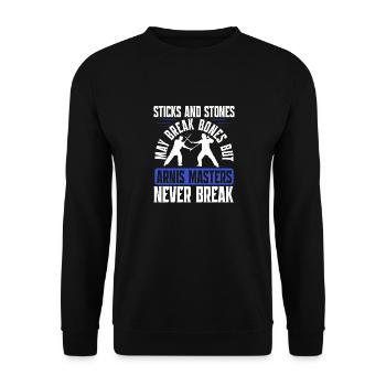 Escrima Arnis Masters Never Break Martial Arts - Unisex Sweatshirt - black - Front - Alina (178cm) & Michal (187cm)