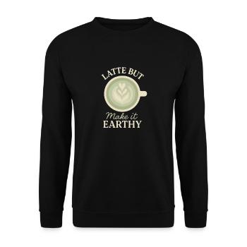 Matcha Aesthetic Latte Soft Girl Thé sur Café - Sweat-shirt Unisexe - noir - Devant - Alina (178cm) & Michal (187cm)