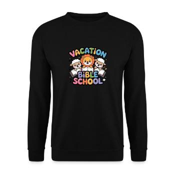 Cute Vacation Bible School Animal VBS - Unisex Sweatshirt - black - Front - Alina (178cm) & Michal (187cm)