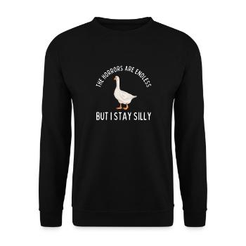 The Horrors Are Endless But I Stay Silly - Unisex Sweatshirt - black - Front - Alina (178cm) & Michal (187cm)