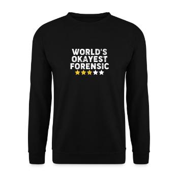 Worlds Okayest Forensic Drôle Scène de crime Forensic - Sweat-shirt Unisexe - noir - Devant - Alina (178cm) & Michal (187cm)