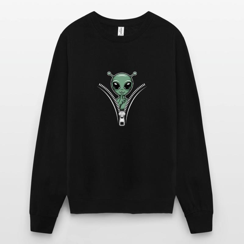 Drôle d’extraterrestre avec conception de fermeture éclair Sweat-shirt Unisexe