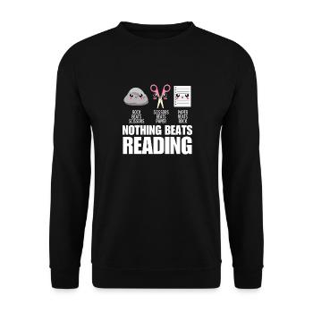 Nothing Beats Reading - Unisex Sweatshirt - black - Front - Alina (178cm) & Michal (187cm)