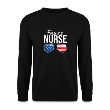 Forensic Nurse Practitioner USA Sunglasses - Unisex Sweatshirt - black - Front - Alina (178cm) & Michal (187cm)