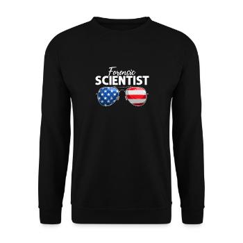 Forensic Scientist USA Sonnenbrille Lustige Forensik - Unisex Pullover - Schwarz - Vorne - Alina (178cm) & Michal (187cm)