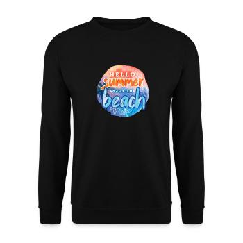 Hello Summer Beach - Unisex Pullover - Schwarz - Vorne - Alina (178cm) & Michal (187cm)