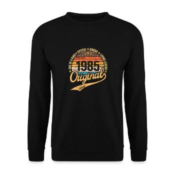 Rétro Vintage né en 1985 Millésime 1985 - Sweat-shirt Unisexe - noir - Devant - Alina (178cm) & Michal (187cm)
