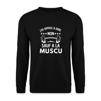 Cadeau musculation drôle fan des haltères fitness - Sweat-shirt Unisexe - noir - Devant - Alina (178cm) & Michal (187cm)