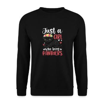 Just a Girl Who Loves Panthers - Unisex Pullover - Schwarz - Vorne - Alina (178cm) & Michal (187cm)