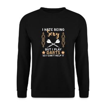 Funny darts saying for darts players - Unisex Sweatshirt - black - Front - Alina (178cm) & Michal (187cm)