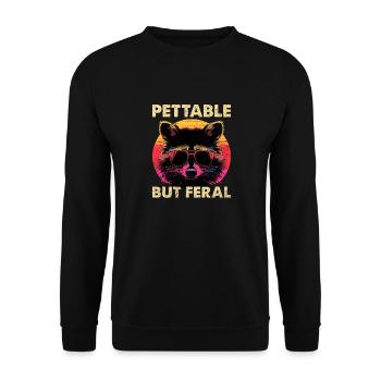 Lustige niedliche wilde Waschbär Meme - Unisex Pullover - Schwarz - Vorne - Alina (178cm) & Michal (187cm)