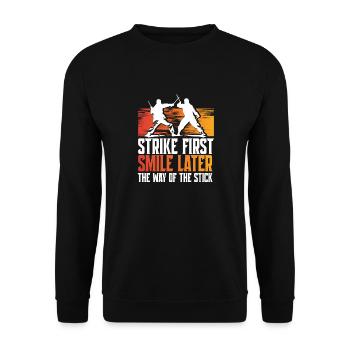 Escrima Arnis Arts Martiaux La Voie Du Bâton - Sweat-shirt Unisexe - noir - Devant - Alina (178cm) & Michal (187cm)