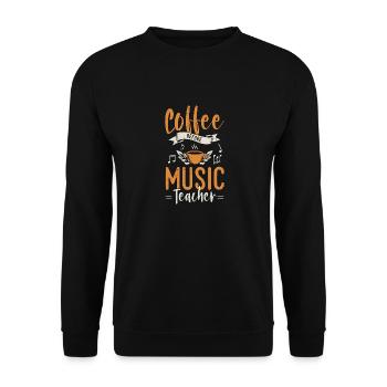 Music Teacher Coffee Before Educator Coffee Lover - Unisex Sweatshirt - black - Front - Alina (178cm) & Michal (187cm)