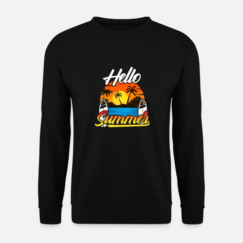 Hello Summer Sunset Design - Unisex Sweatshirt - black