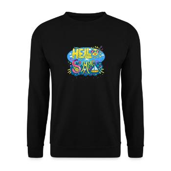 Hello Summer Fun Colorful Design - Unisex Pullover - Schwarz - Vorne - Alina (178cm) & Michal (187cm)