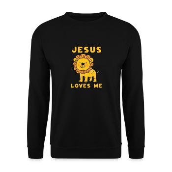 Jesus Loves Me Cute Lion Christian - Unisex Sweatshirt - black - Front - Alina (178cm) & Michal (187cm)