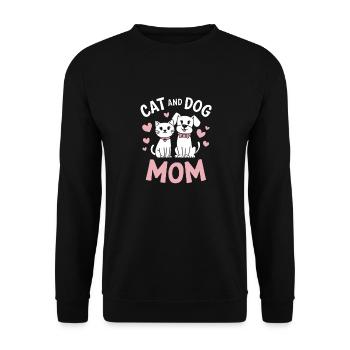 Cats Dogs Mom Animal Love Design - Unisex Sweatshirt - black - Front - Alina (178cm) & Michal (187cm)