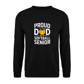 Stolzer Softball Papa Abitur Abschluss - Unisex Pullover - Schwarz - Vorne - Alina (178cm) & Michal (187cm)