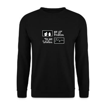 Music Teacher My Problem My Pictogram Mom Dad - Unisex Sweatshirt - black - Front - Alina (178cm) & Michal (187cm)