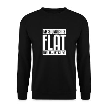Mon ventre est plat Le L est juste silencieux - Sweat-shirt Unisexe - noir - Devant - Alina (178cm) & Michal (187cm)