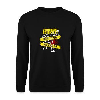 Criminalistique, Criminalistique, Criminologie - Sweat-shirt Unisexe - noir - Devant - Alina (178cm) & Michal (187cm)