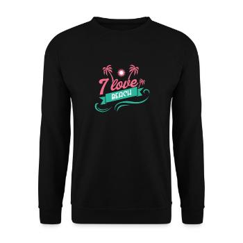 I Love Beach Cool Summer Design - Unisex Pullover - Schwarz - Vorne - Alina (178cm) & Michal (187cm)