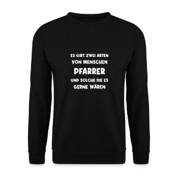 Priest Priest Church Christian Vicar - Unisex Sweatshirt - black - Front - Alina (178cm) & Michal (187cm)