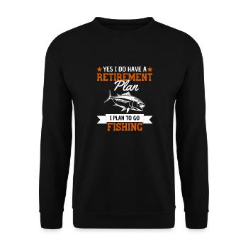 Soon-to-be retired angler design with humor - Unisex Sweatshirt - black - Front - Alina (178cm) & Michal (187cm)