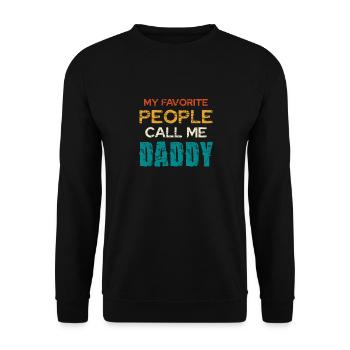 Mes proches m’appellent papa - Sweat-shirt Unisexe - noir - Devant - Alina (178cm) & Michal (187cm)
