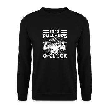 Gym Junkies It´s Pull-Ups O´Clock Calisthenics - Unisex Pullover - Schwarz - Vorne - Alina (178cm) & Michal (187cm)