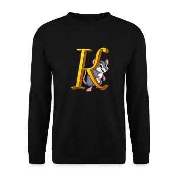 BUCHSTABE K - Unisex Pullover - Schwarz - Vorne - Alina (178cm) & Michal (187cm)