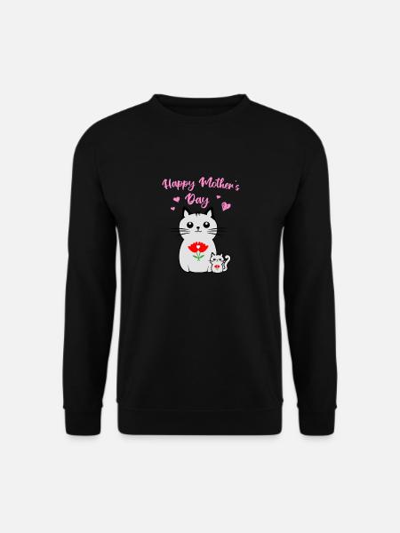 Katze und ihr Kätzchen, Muttertag - Unisex Pullover - Schwarz