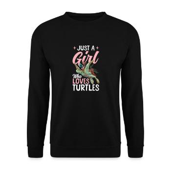 tortue fille océan animal tortue de mer - Sweat-shirt Unisexe - noir - Devant - Alina (178cm) & Michal (187cm)