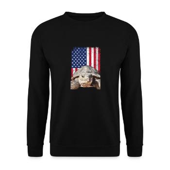 Some best friends never say a word, Sulcata - Unisex Sweatshirt - black - Front - Alina (178cm) & Michal (187cm)