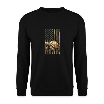 Some best friends never say a word, Sulcata - Unisex Sweatshirt - black - Front - Alina (178cm) & Michal (187cm)