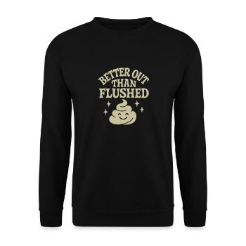 Composting Toilet Life Eco Humor Off Grid Bathroom - Unisex Sweatshirt - black - Front - Alina (178cm) & Michal (187cm)