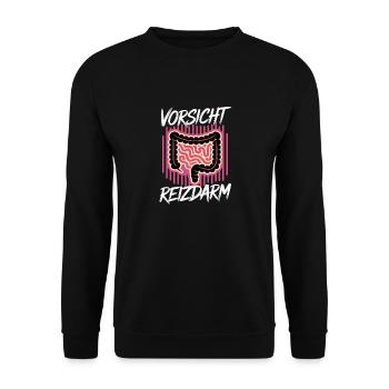 Attention à l’humeur intestinale irritable, digestion - Sweat-shirt Unisexe - noir - Devant - Alina (178cm) & Michal (187cm)
