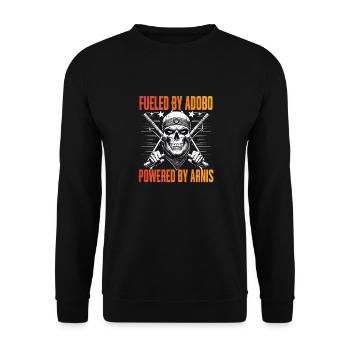 Escrima Fueled By Adobo Powered By Arnis - Unisex Sweatshirt - black - Front - Alina (178cm) & Michal (187cm)