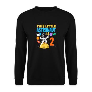 This little astronaut is 2 years old - Unisex Sweatshirt - black - Front - Alina (178cm) & Michal (187cm)