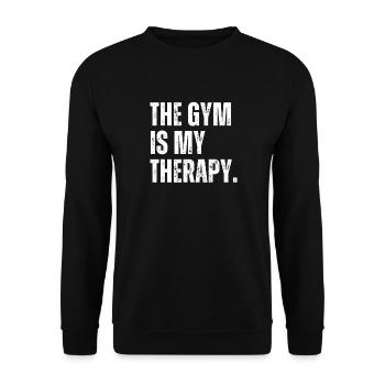 The Gym Is My Therapy - Unisex Sweatshirt - black - Front - Alina (178cm) & Michal (187cm)