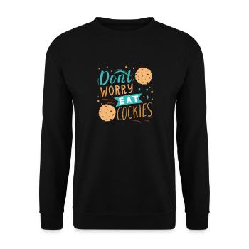 Ne vous inquiétez pas et mangez des biscuits - Sweat-shirt Unisexe - noir - Devant - Alina (178cm) & Michal (187cm)